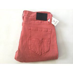 Guess Men's Halsted Slim Tapered Destroy Jeans Coral Soft Stretch Denim Size 31